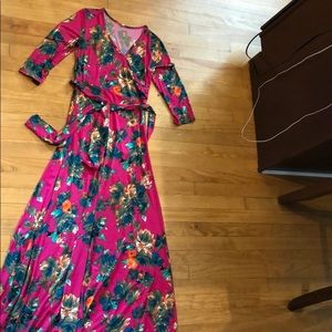 “PinkBlush”Maxi Maternity Dress